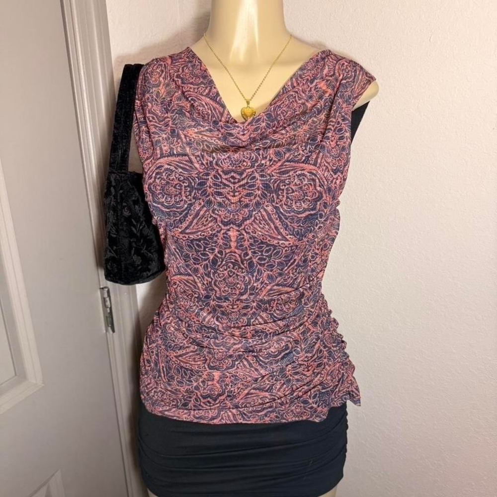 Cable & Gauge pink paisley print top